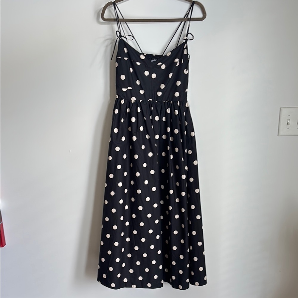 En Saison Black Midi Dress with White Polka Dots